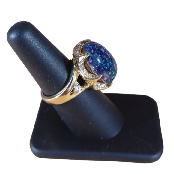 Australian blue opal statement ring size 6 - Picture 9 of 9
